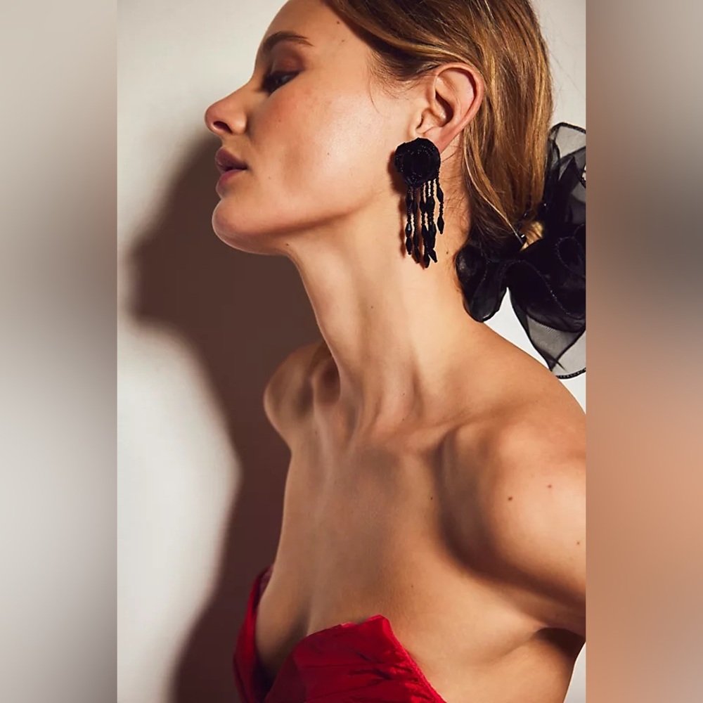 Free People Stella Dangle Earrings Rose Rossett